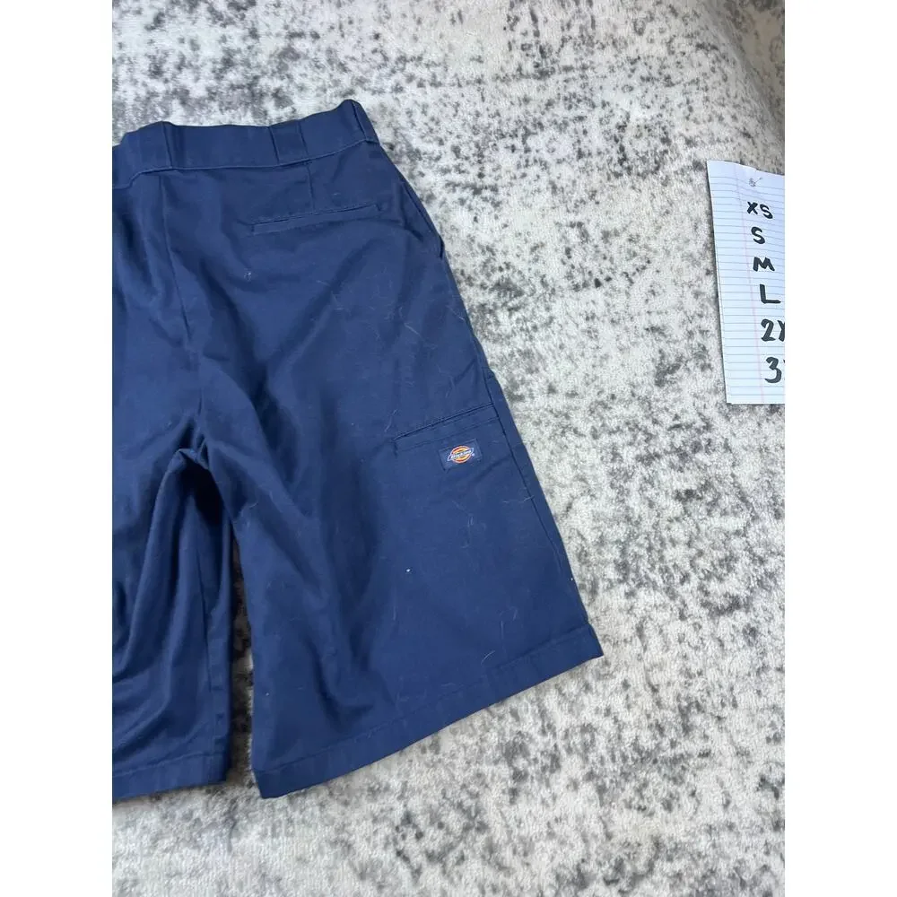 Dickies Shorts Men 34 Blue Flat Front Loose Fit Classic Workwear Outdoor Leisure